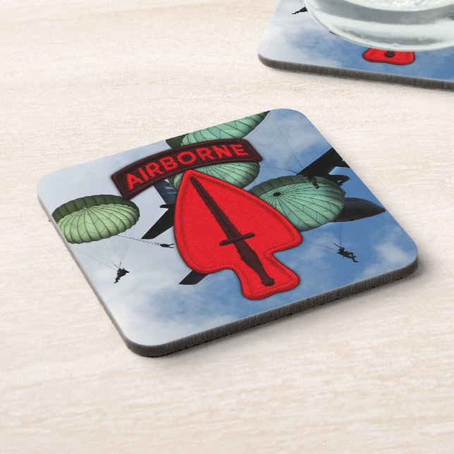 USASOC SOC Special Ops Fort Bragg Veterans Vets Beverage Coaster (Left Side)