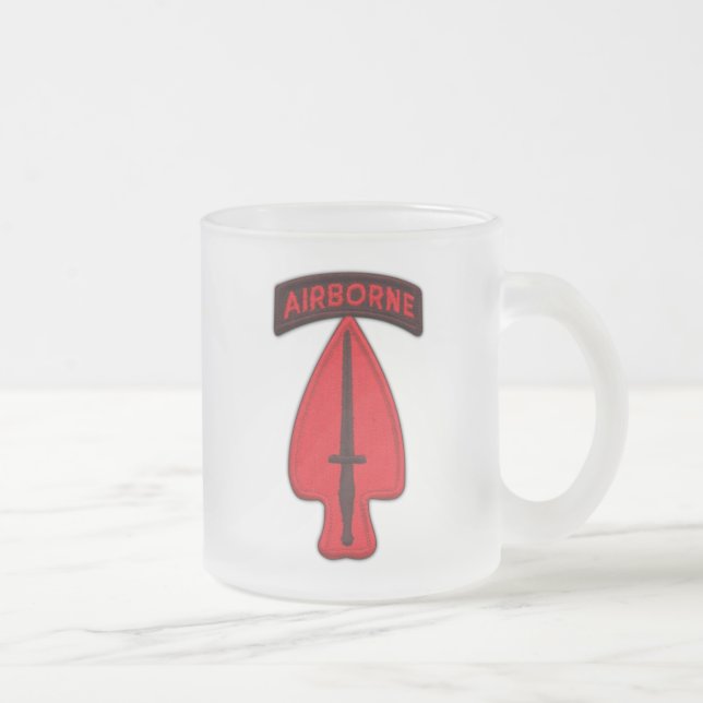 USASOC SOCOM SOC special ops sof veterans Frosted Glass Coffee Mug (Right)