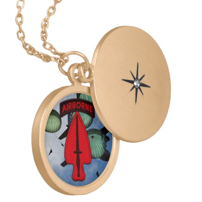 USASOC Special ops sof command veterans vets patch Locket Necklace (Front Left)