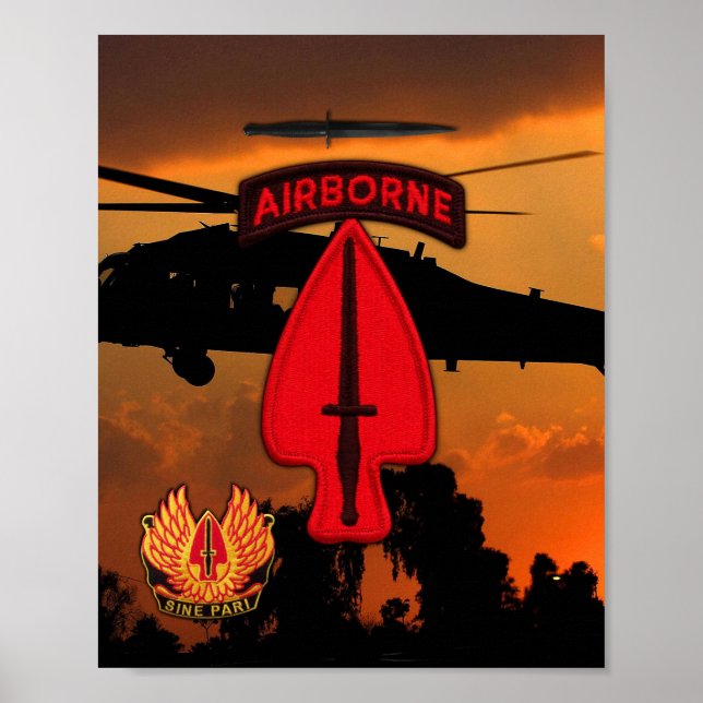 USASOC Special Ops veterans vets lrrps lrrp recon Poster (Front)