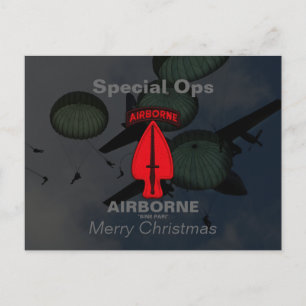 USASOC Special Ops Veterans Vets Patch Holiday Postcard