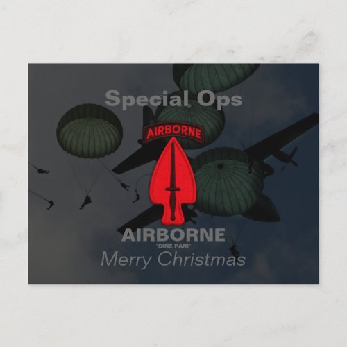 USASOC Special Ops Veterans Vets Patch Holiday Postcard