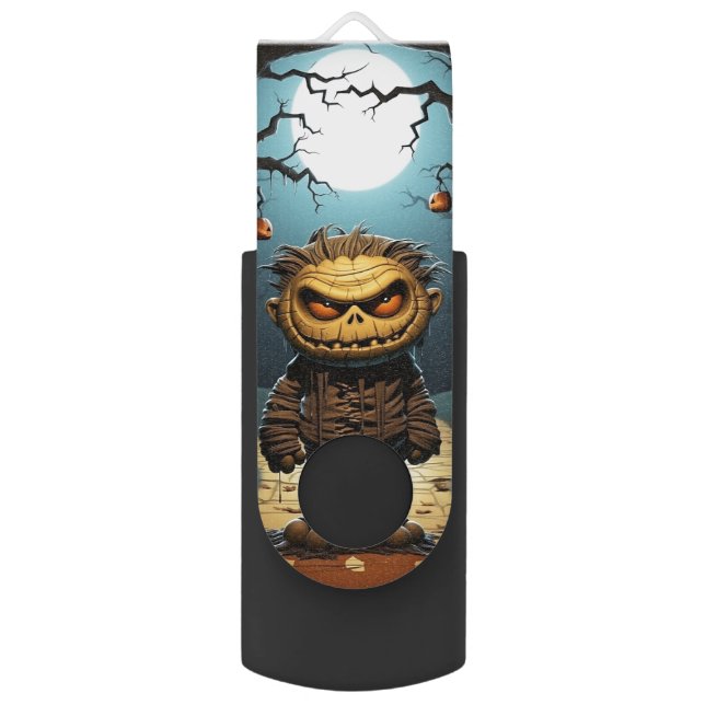 USB 3.0 Flash Drive in cool Halloween design (Back (Vertical))