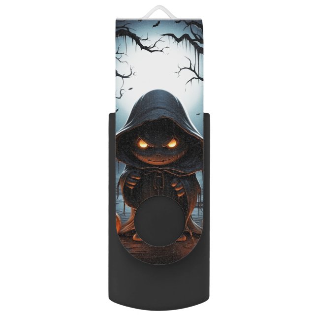 USB 3.0 Flash Drive in cool Halloween design (Back (Vertical))