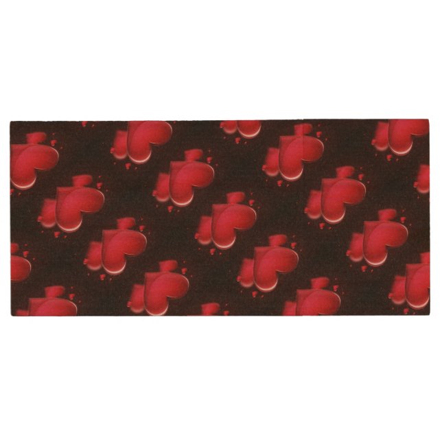 USB 3.0/Hearts Wood USB Flash Drive (Front)