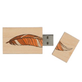 USB Drive - Orange Feather