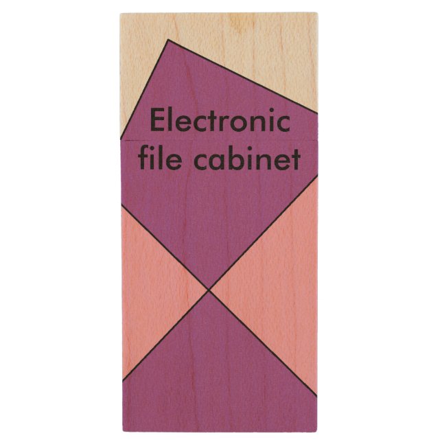 USB, Electronic file cabinet Wood USB Flash Drive (Front Vertical)