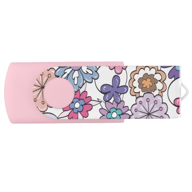 USB Flash Drive-Floral Print Flash Drive (Front)