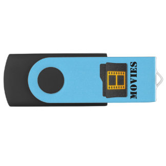 USB Flash Drive for Movies - w/ movie folder icon