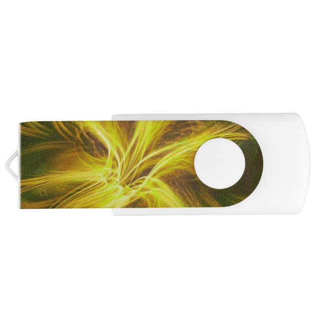 USB Flash Drive Fractal Flower Yellow Palette (Back)