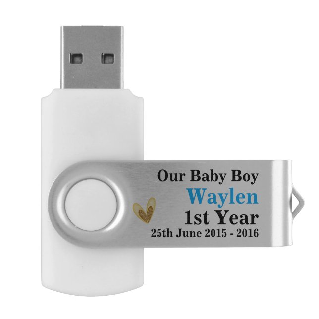 USB Flash Drive Personalise Our Baby Boy + Photo  (Opened)