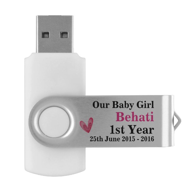 USB Flash Drive Personalise Our Baby Girl + Photo  (Opened)