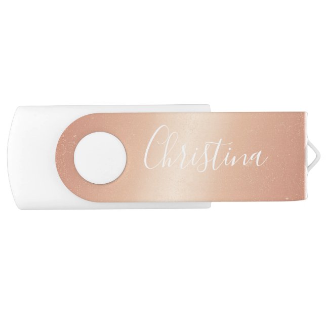 USB Flash Drive - Rose Gold Confetti (Front)