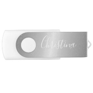 USB Flash Drive - Silver Confetti