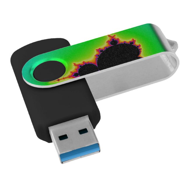 USB Flash Drive with Mandelbrot Fractal (Angled)