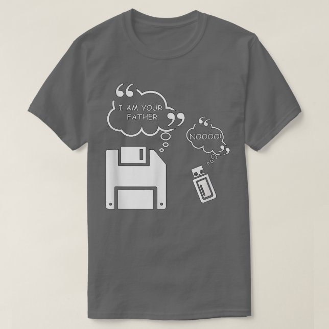 USB Floppy Disk I Am Your Father   Computer Tech U T-Shirt (Design Front)