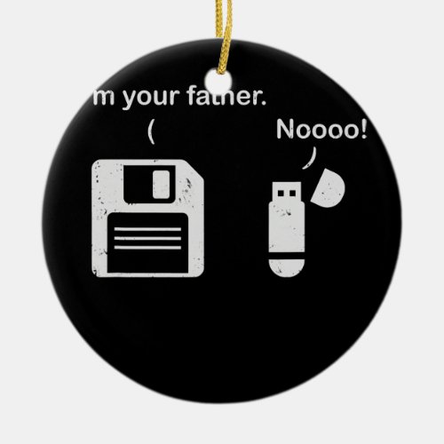 USB Floppy Disk I Am Your Father Funny Nerd Ceramic Ornament