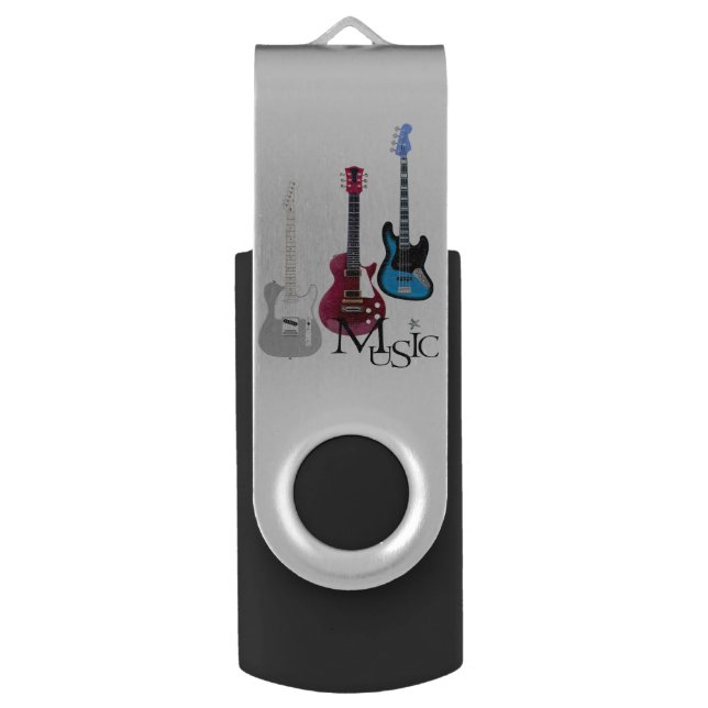 USB key “Guitars and Music " Flash Drive (Front Vertical)