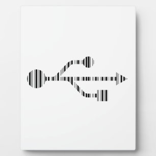USB LOGO BAR CODE Computer Barcode Pattern Design Plaque