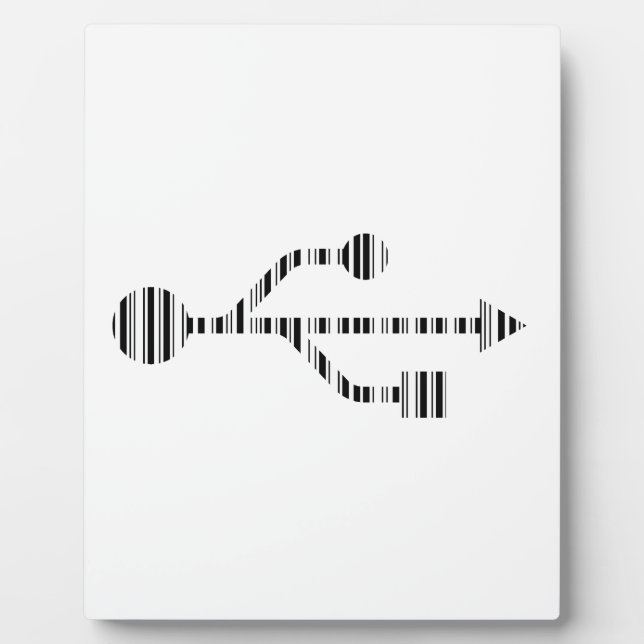 USB LOGO BAR CODE Computer Barcode Pattern Design Plaque (Front)