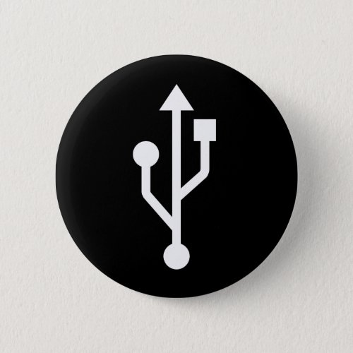 USB logo computer geek button badge