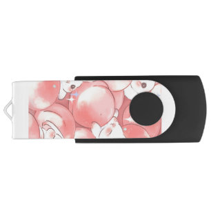USB Memory with Pink Background and Bell Design