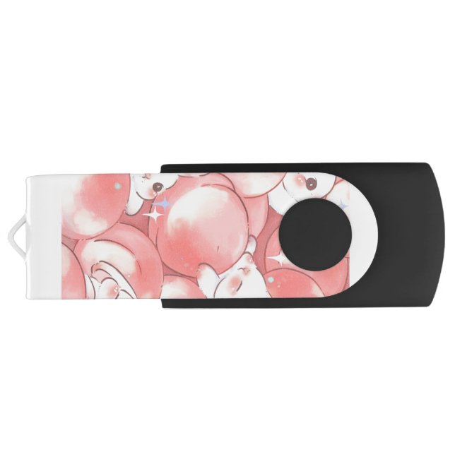 USB Memory with Pink Background and Bell Design (Back)