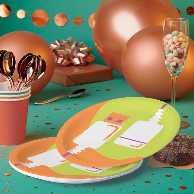USB Plug Icon Paper Plates (Creator Uploaded)
