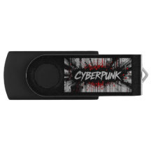 USB Swivel Flash Drive – Cyberpunk Graffiti 