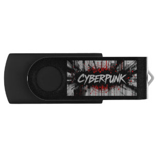 USB Swivel Flash Drive – Cyberpunk Graffiti