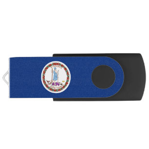 USB Swivel Flash Drive, Virginia State flag Drive