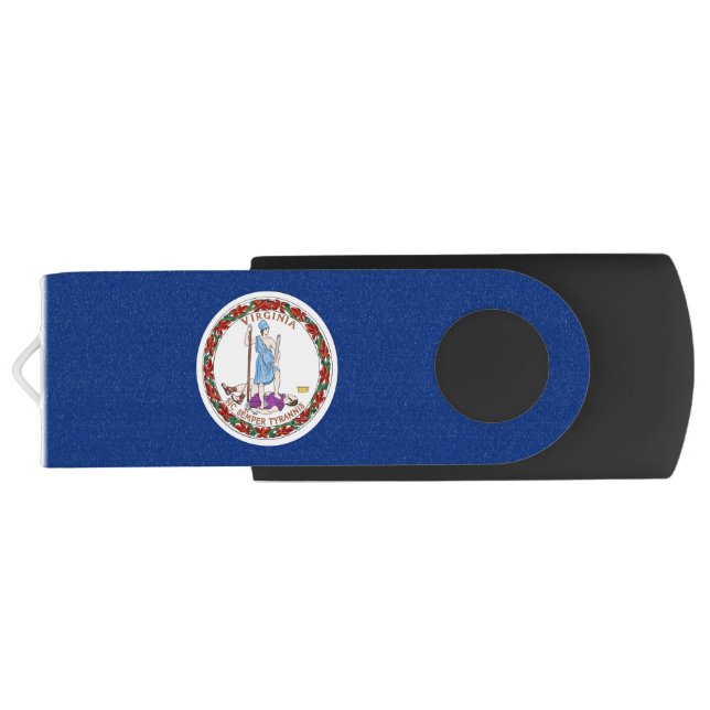 USB Swivel Flash Drive, Virginia State flag Flash Drive (Back)