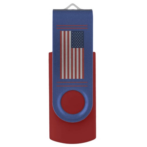 USB Swivel Flash Drive WITH American flag