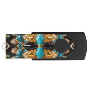 USB Swivel Flash Drive with Colors of Bahamas