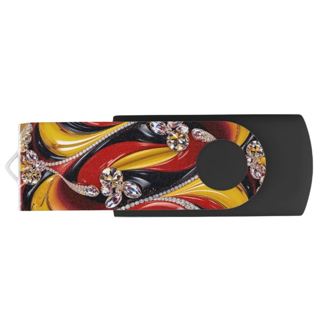 USB Swivel Flash Drive with Colors of Belgium (Back)