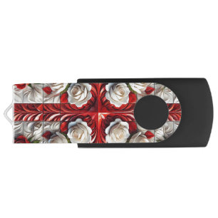 USB Swivel Flash Drive with colors of England flag