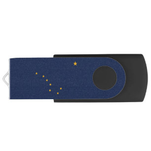 USB Swivel Flash Drive with flag of Alaska, USA
