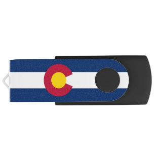USB Swivel Flash Drive with flag of Colorado, USA