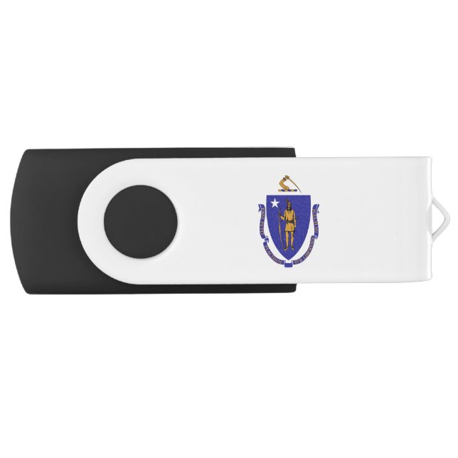 USB Swivel Flash Drive with flag of Massachusetts (Front)