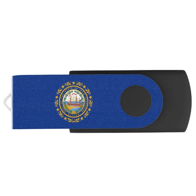 USB Swivel Flash Drive with flag of New Hampshire (Back)
