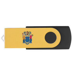USB Swivel Flash Drive with flag of New Jersey