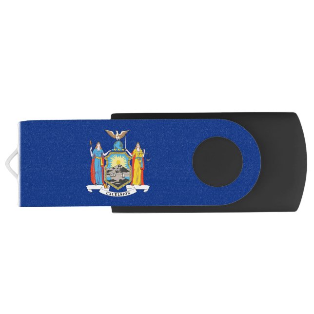 USB Swivel Flash Drive with flag of New York State (Back)