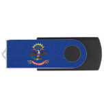 USB Swivel Flash Drive with flag of North Dakota