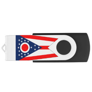 USB Swivel Flash Drive with flag of Ohio State, US
