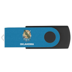 USB Swivel Flash Drive with flag of Oklahoma