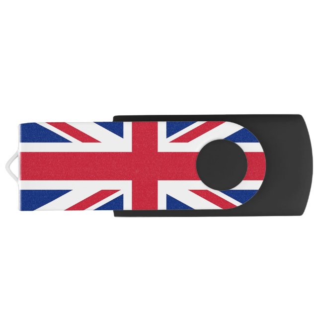 USB Swivel Flash Drive with flag of United Kingdom (Back)