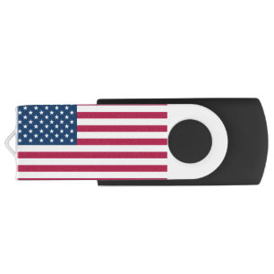 USB Swivel Flash Drive with flag of USA