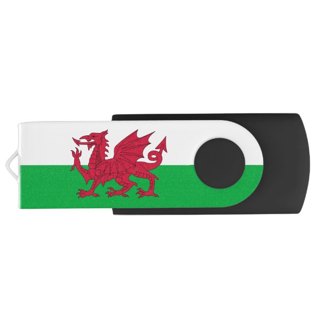 USB Swivel Flash Drive with flag of Wales (Back)