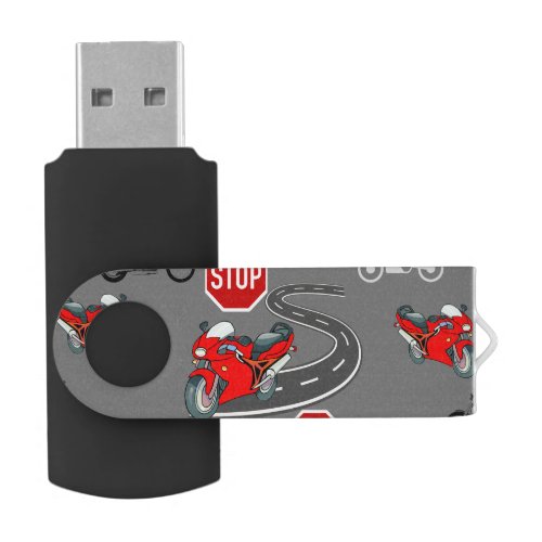 USB Swivel Flash Drive WITH MOTORCYCLE