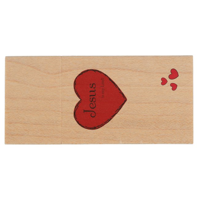 USB Wooden Flash Drive Jesus is my Lord! (Back)
